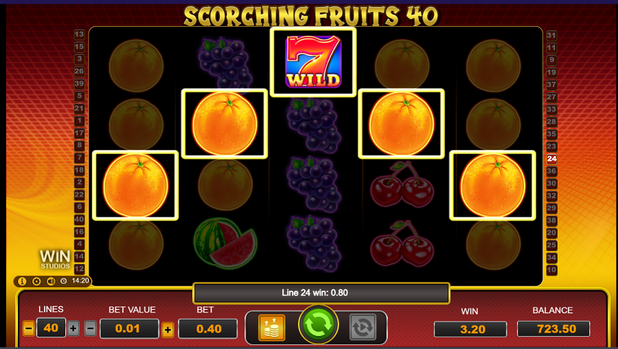 Scorching Fruits 40 Bonus - -