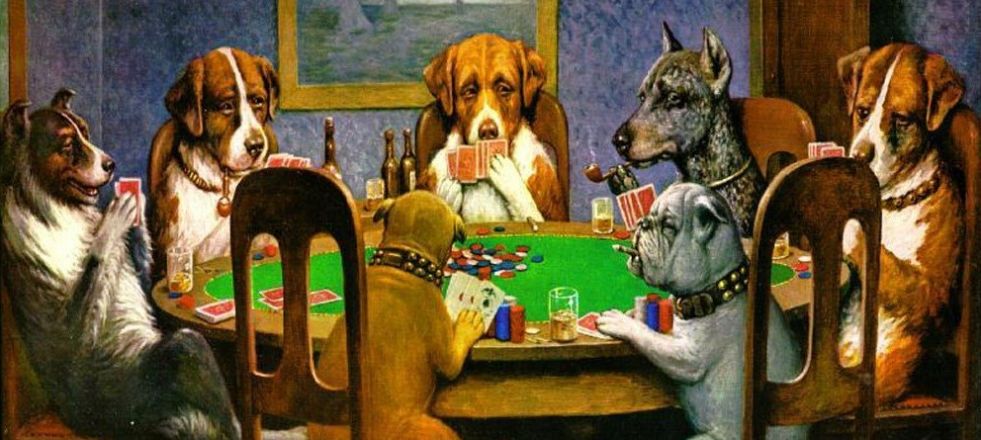 "Perros jugando al poker" y otros cuadros sobre el juego - -