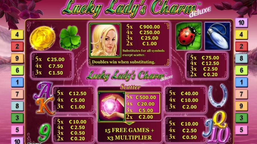 Lady Lucks Charm Deluxe Feature Symbols En - -