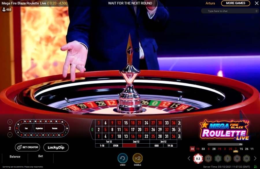 Mega Fire Blaze Live Roulette - -