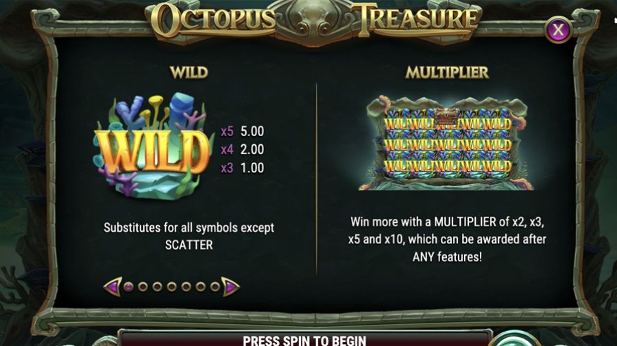Octopus Treasure Slot Symbols - -
