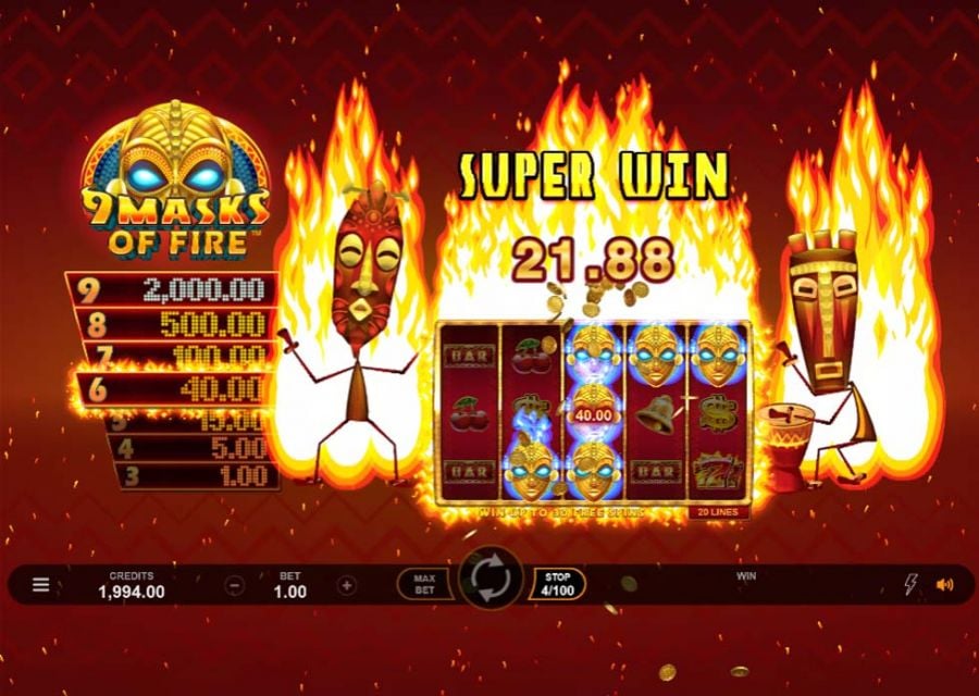 9 Masks Of Fire Big Win - -